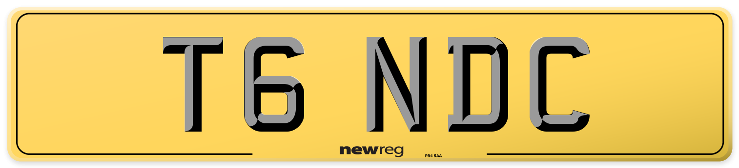 T6 NDC Rear Number Plate