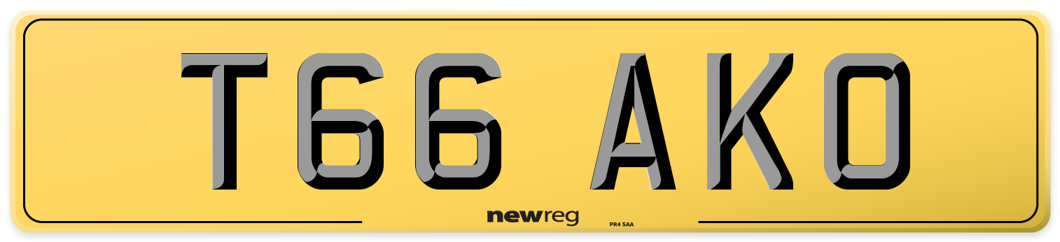 T66 AKO Rear Number Plate