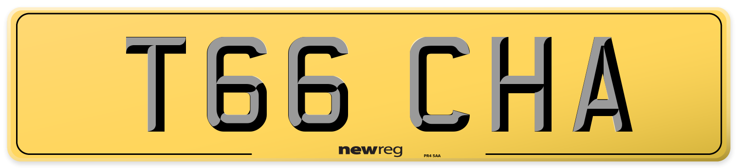 T66 CHA Rear Number Plate