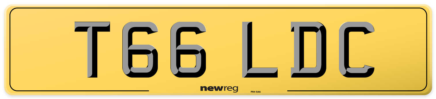 T66 LDC Rear Number Plate