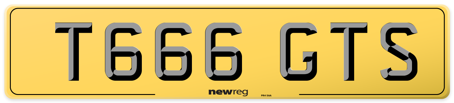 T666 GTS Rear Number Plate