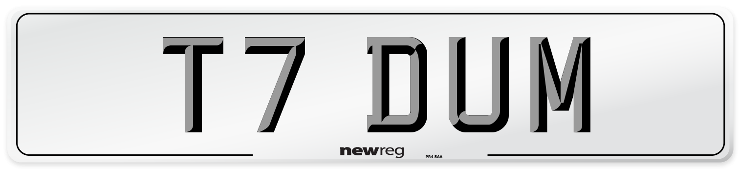 T7 DUM Front Number Plate