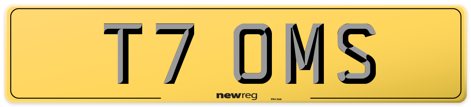 T7 OMS Rear Number Plate