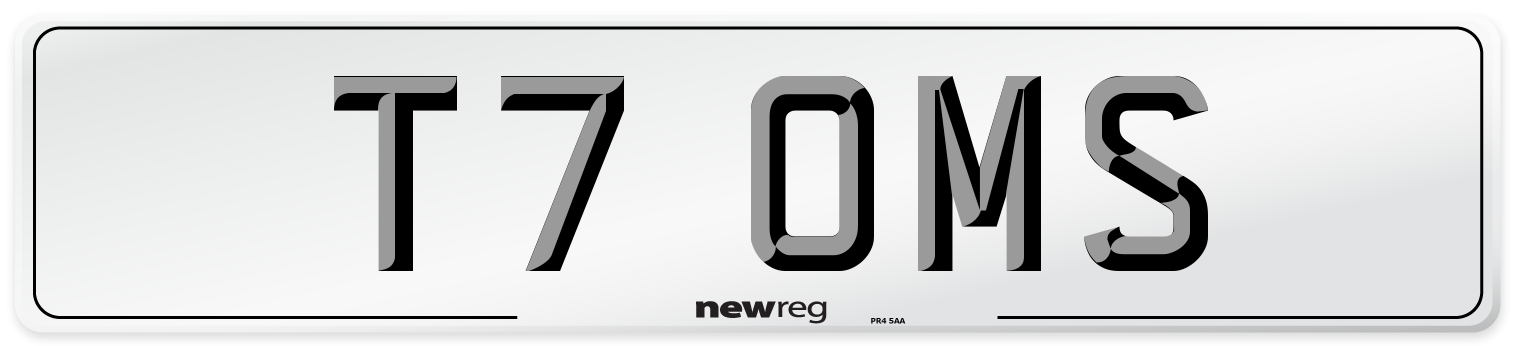 T7 OMS Front Number Plate