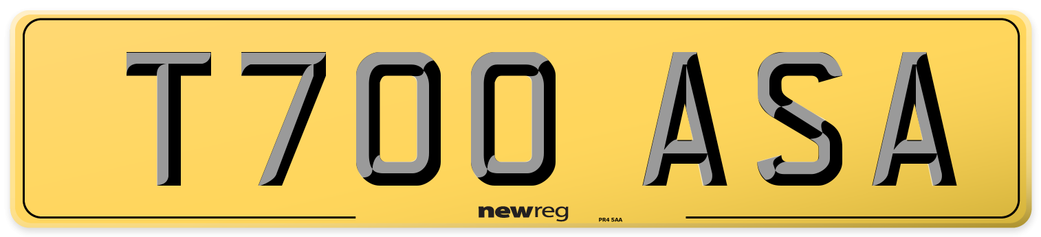 T700 ASA Rear Number Plate