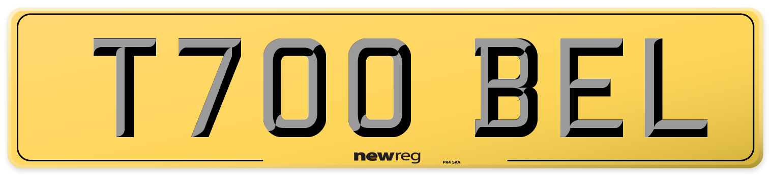 T700 BEL Rear Number Plate