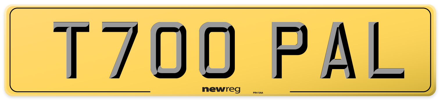 T700 PAL Rear Number Plate
