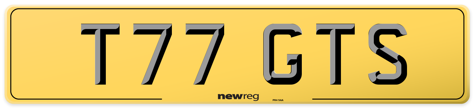 T77 GTS Rear Number Plate