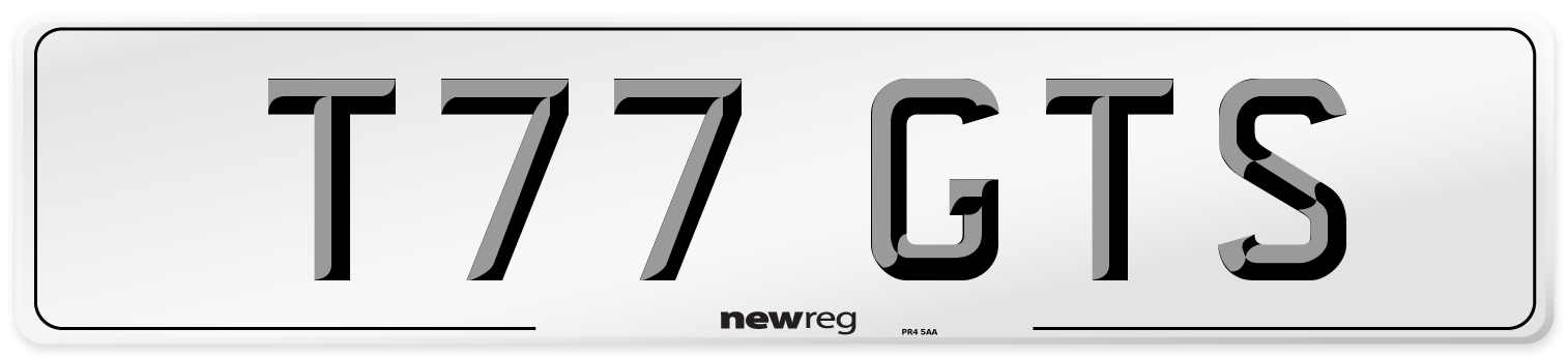 T77 GTS Front Number Plate