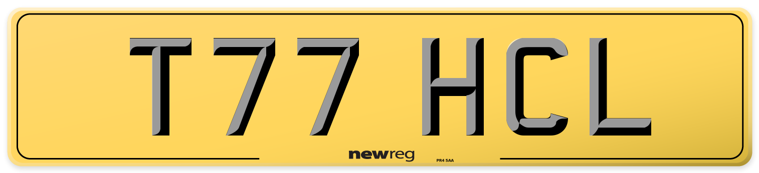 T77 HCL Rear Number Plate