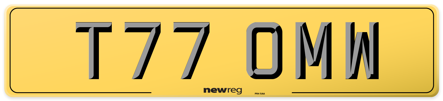T77 OMW Rear Number Plate