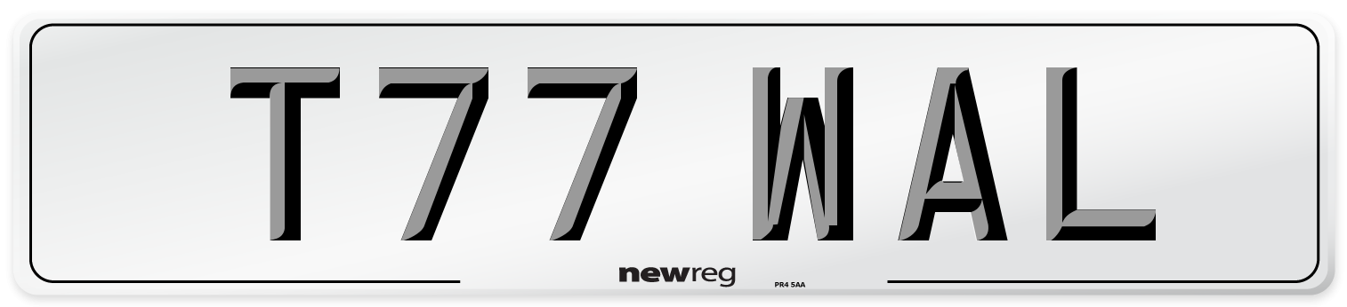 T77 WAL Front Number Plate