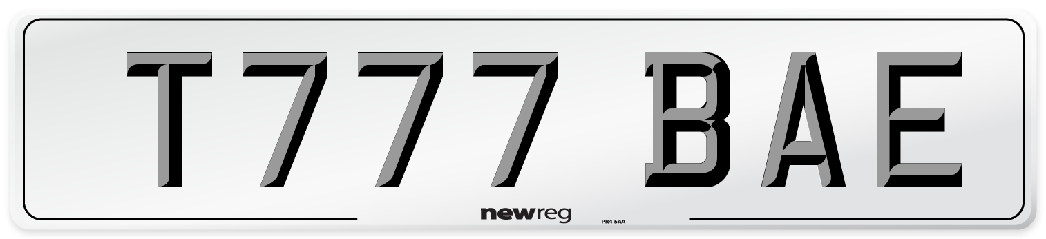 T777 BAE Front Number Plate