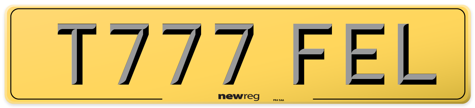 T777 FEL Rear Number Plate