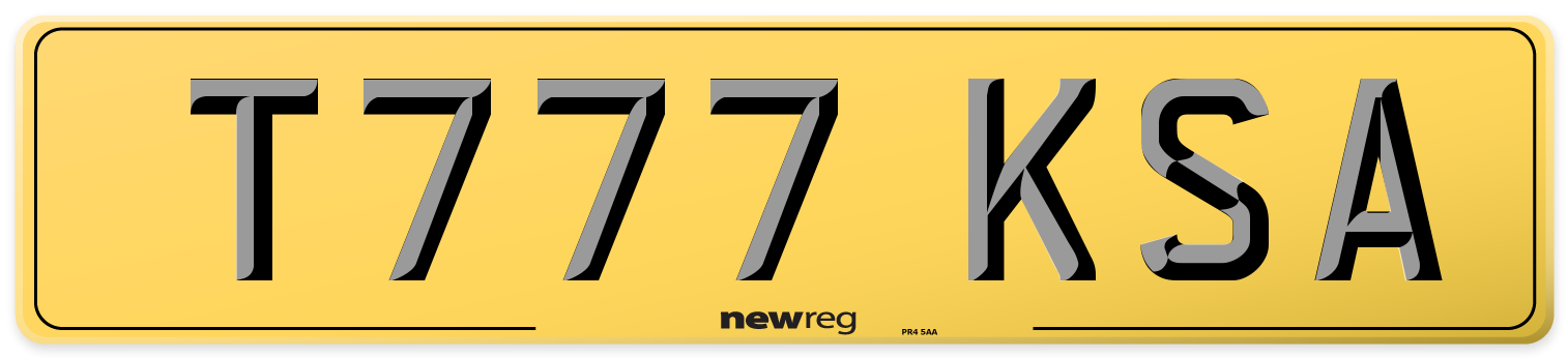 T777 KSA Rear Number Plate