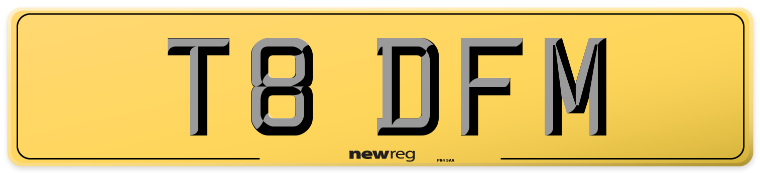 T8 DFM Rear Number Plate