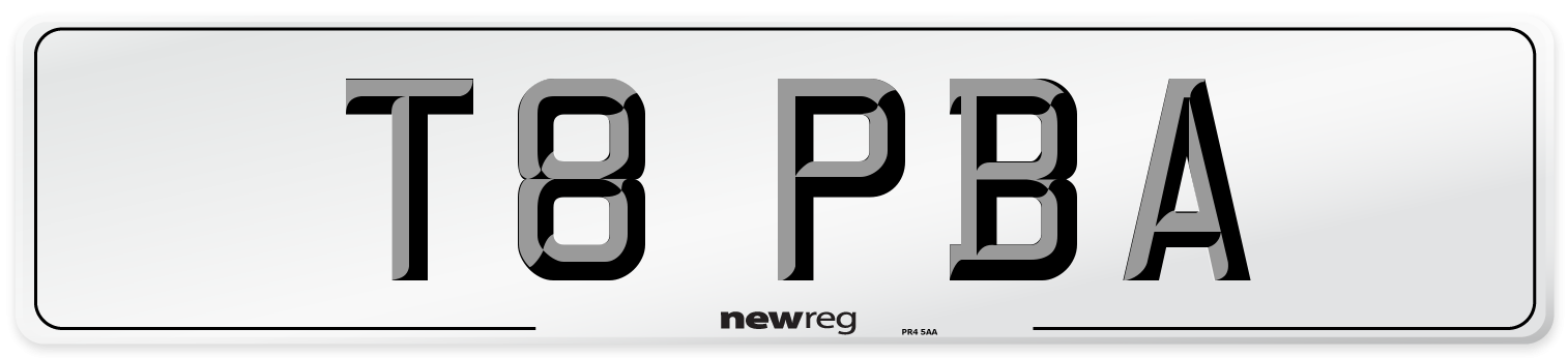 T8 PBA Front Number Plate