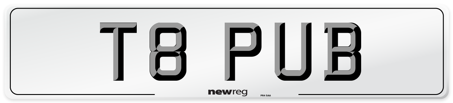 T8 PUB Front Number Plate