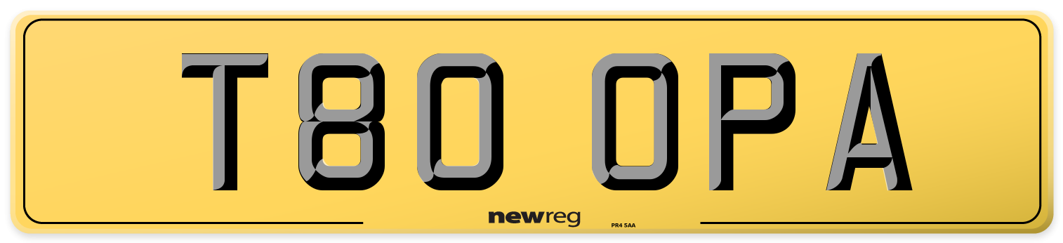 T80 OPA Rear Number Plate
