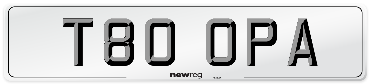 T80 OPA Front Number Plate