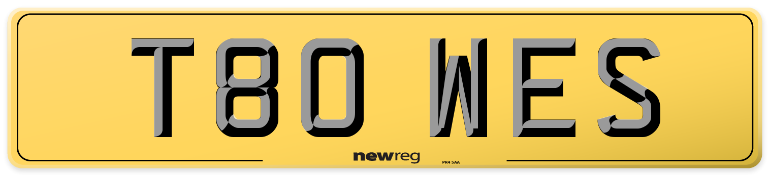 T80 WES Rear Number Plate