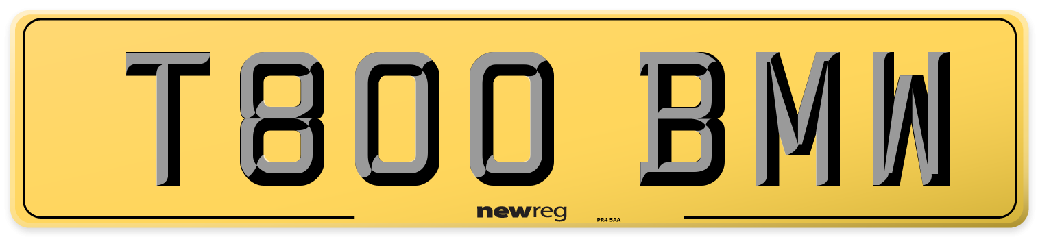 T800 BMW Rear Number Plate