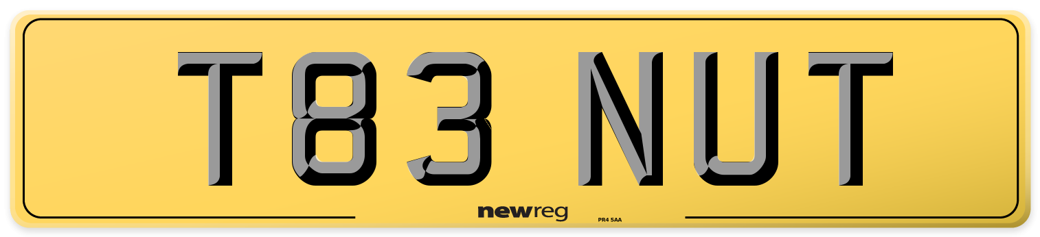 T83 NUT Rear Number Plate