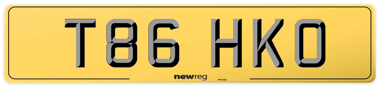 T86 HKO Rear Number Plate