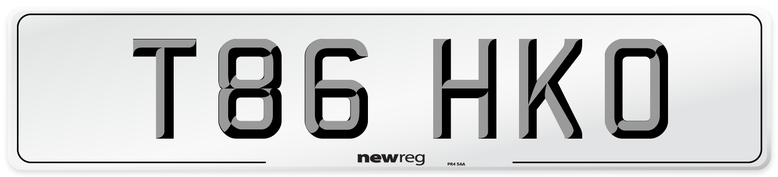 T86 HKO Front Number Plate