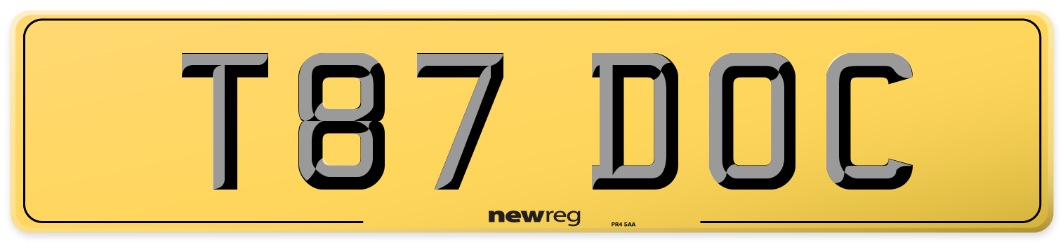 T87 DOC Rear Number Plate