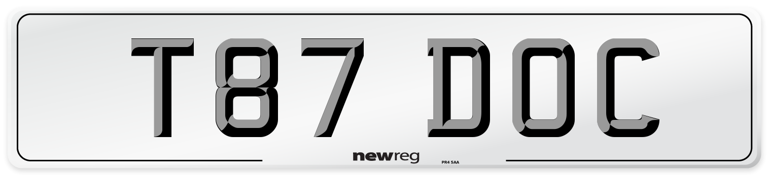 T87 DOC Front Number Plate
