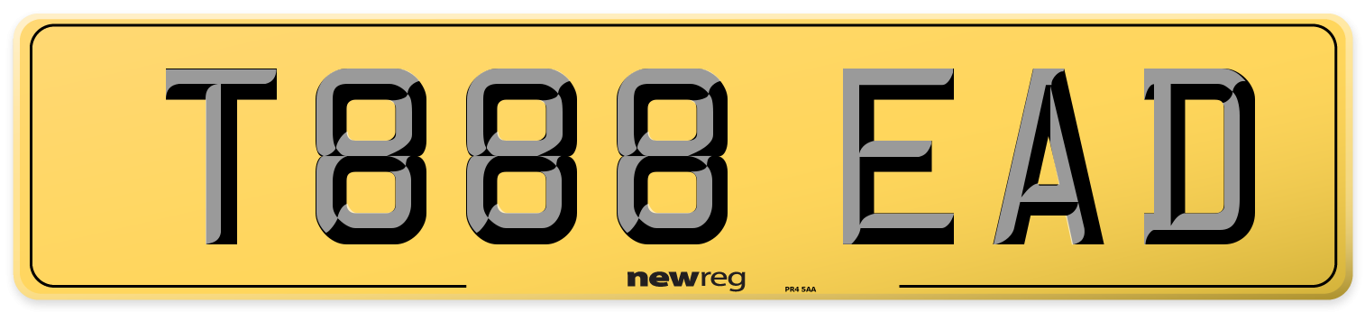 T888 EAD Rear Number Plate