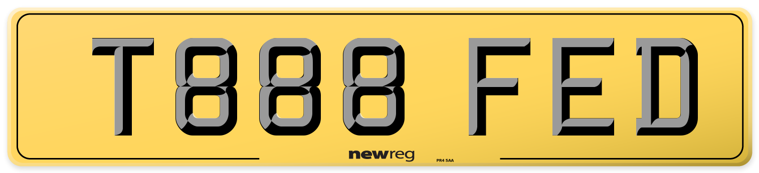 T888 FED Rear Number Plate