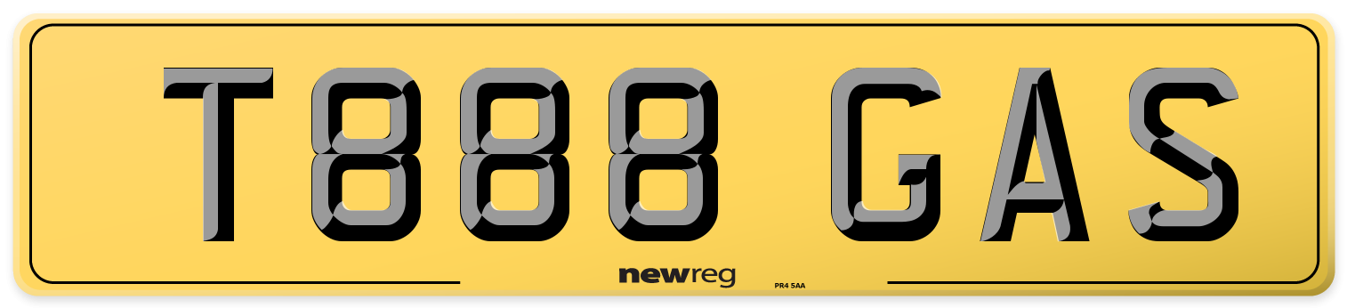 T888 GAS Rear Number Plate