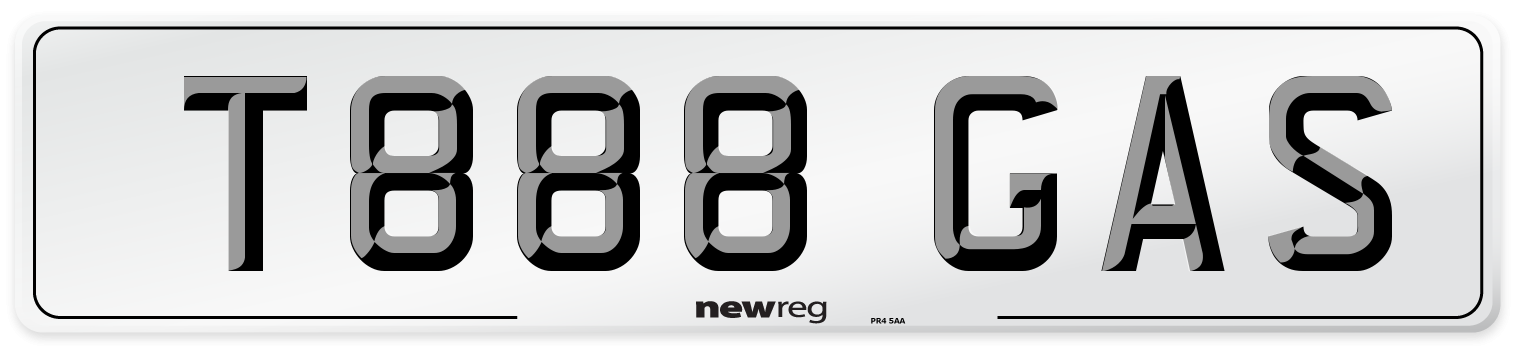 T888 GAS Front Number Plate