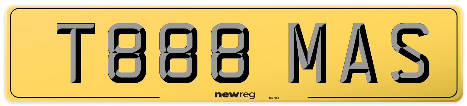 T888 MAS Rear Number Plate