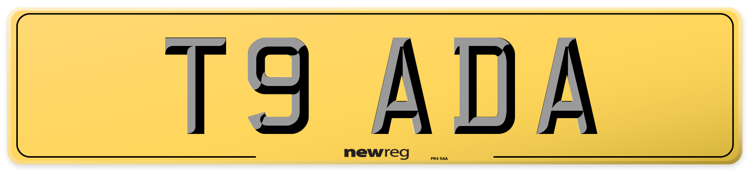 T9 ADA Rear Number Plate