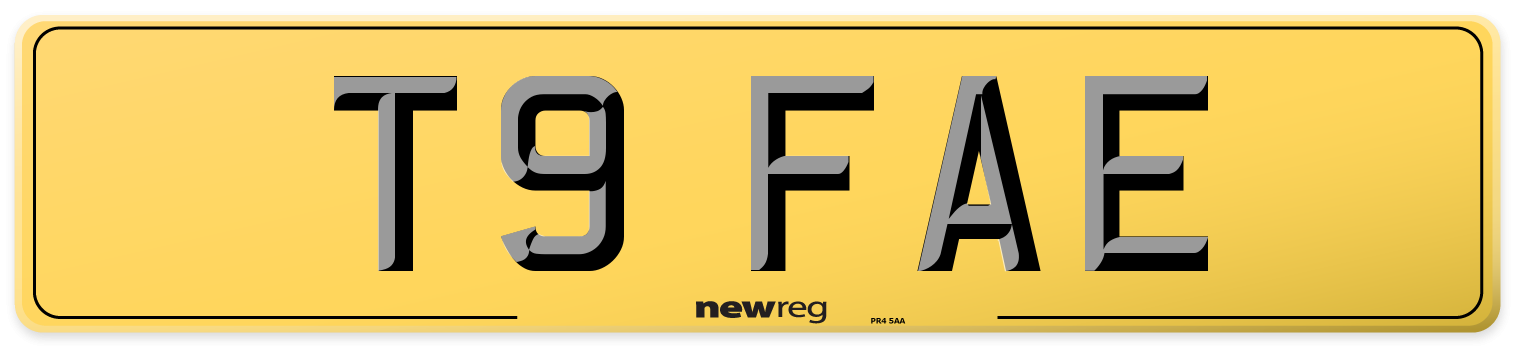T9 FAE Rear Number Plate