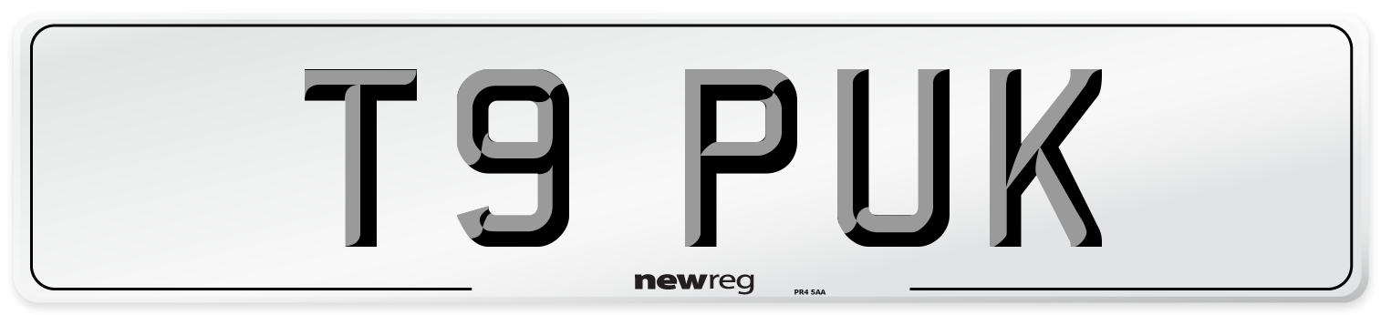 T9 PUK Front Number Plate