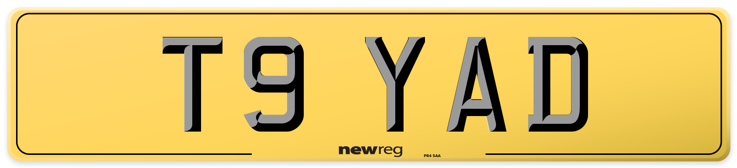 T9 YAD Rear Number Plate