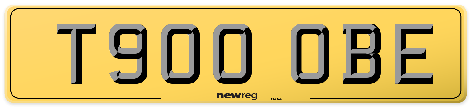 T900 OBE Rear Number Plate