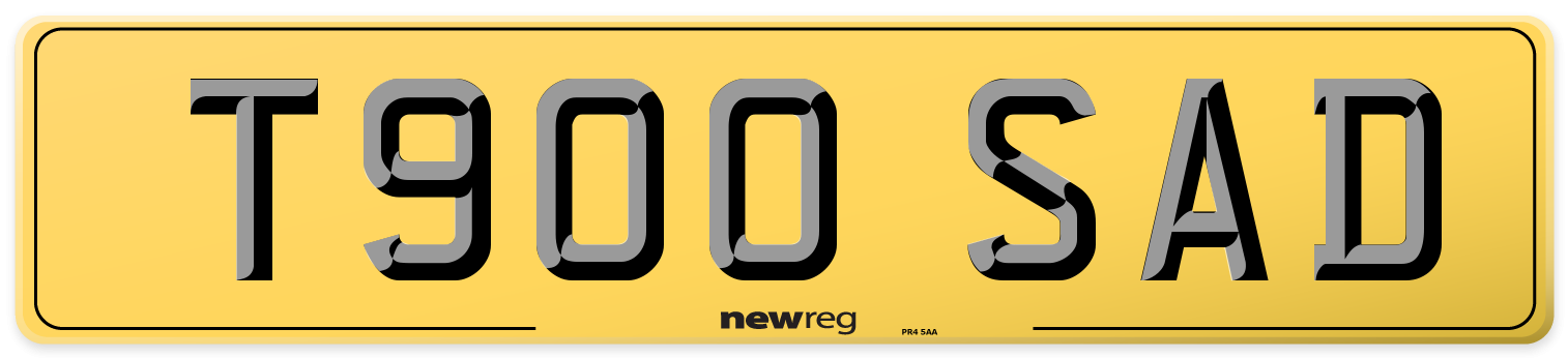 T900 SAD Rear Number Plate