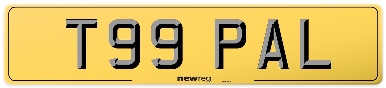 T99 PAL Rear Number Plate