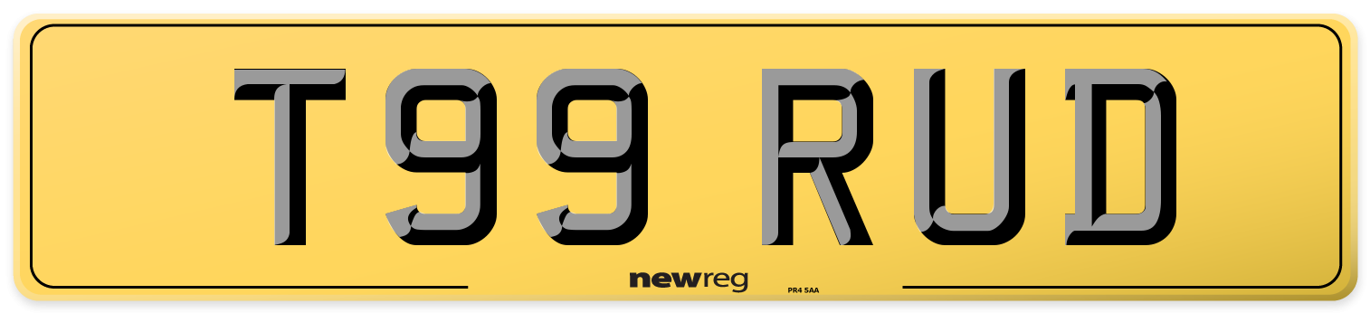 T99 RUD Rear Number Plate