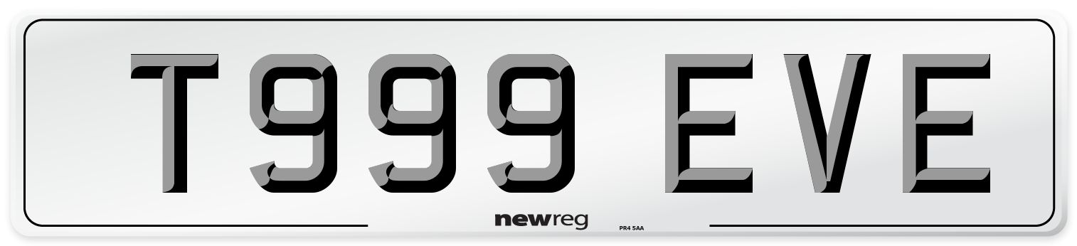 T999 EVE Front Number Plate