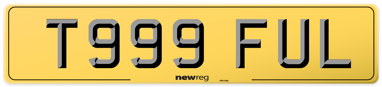 T999 FUL Rear Number Plate
