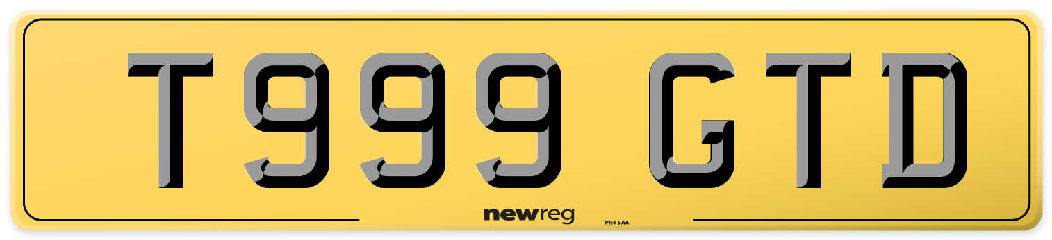 T999 GTD Rear Number Plate