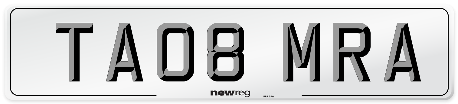 TA08 MRA Front Number Plate