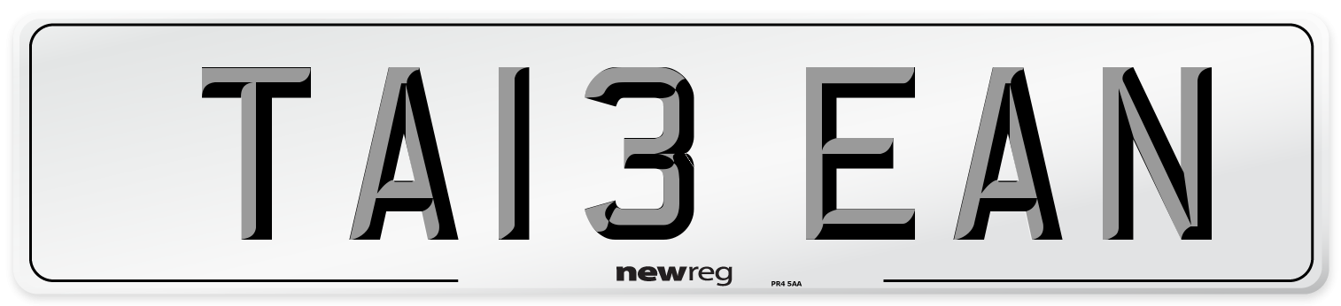 TA13 EAN Front Number Plate