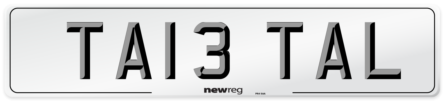 TA13 TAL Front Number Plate